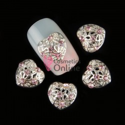 Decoratiuni 3D Metalice 212 Inimioare cu stras 